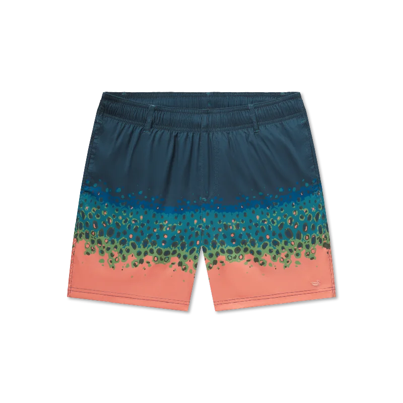 Men's Swim Shorts with Custom - Printed Graphics for a Personalized and Unique StyleYouth Harbor Lined Trunk - Trout Dots