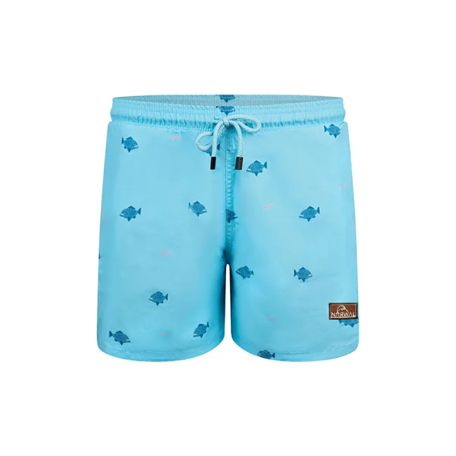 Men's Printed Floral Pattern Swim Shorts in Bright Colors for a Tropical Vacation LookPiranha Kids