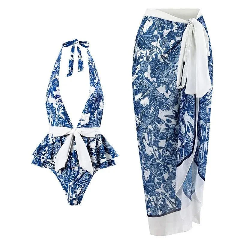 Gisessle swimsuit with Sarong skirt