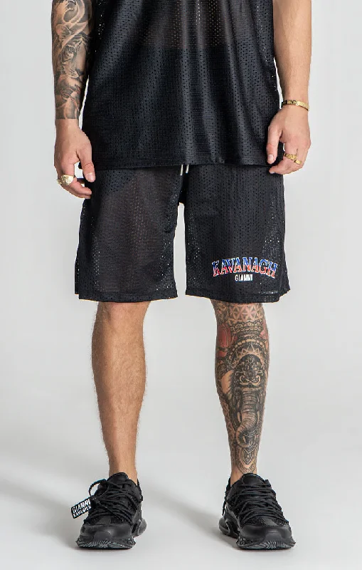 Men's pleated front twill shorts for a classic and sophisticated appearanceBlack Goal Shorts