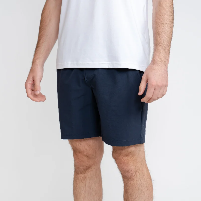 Men's drawstring casual linen shorts for a laid - back summer lookEveryday Short | Solid - Anchor Navy