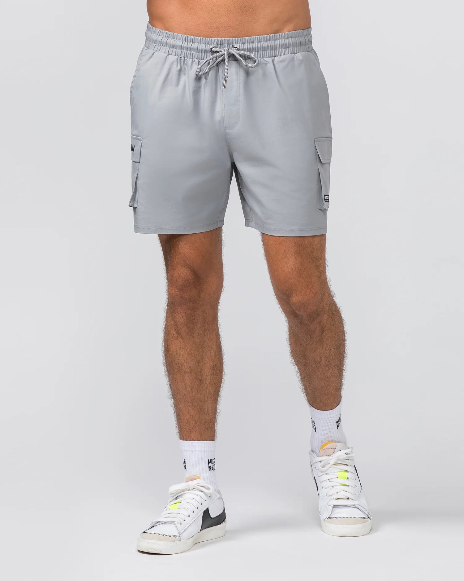 Men's zip - pocket canvas shorts for added functionality during travelMuscle Nation | Daily Cargo 5" Shorts - Jet Grey