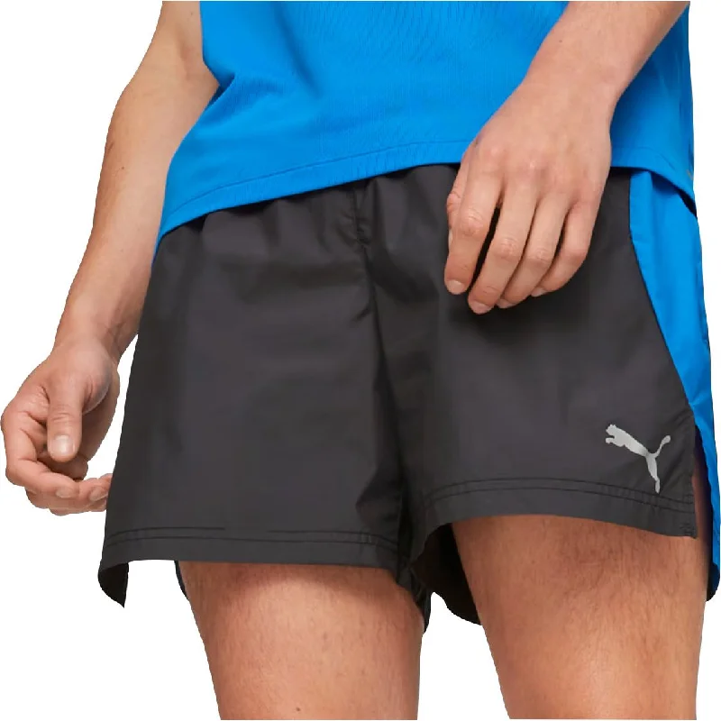 Men's pleated front twill shorts for a classic and sophisticated appearancePuma Woven 5 Inch Mens Running Shorts - Black