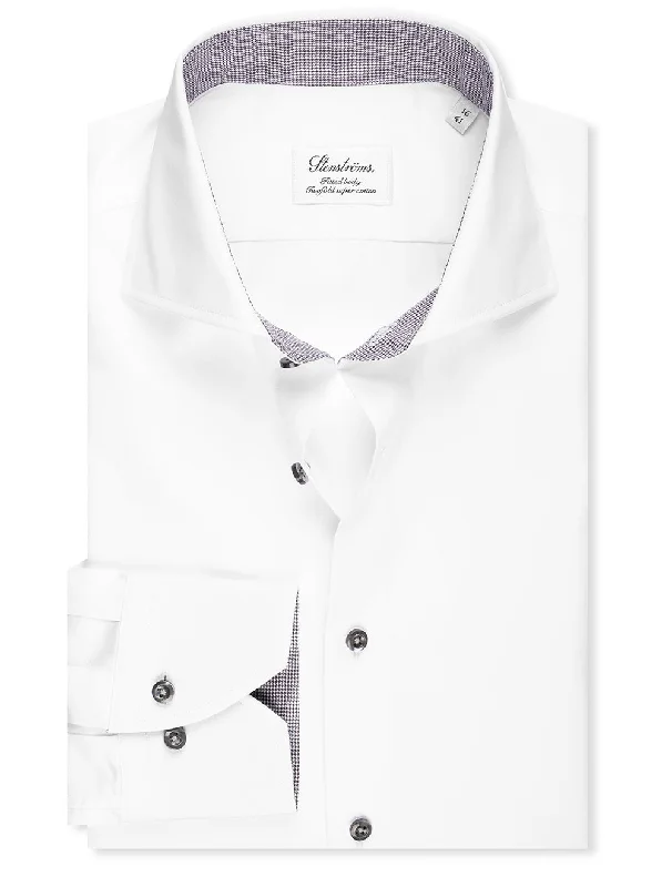 Men's Button - Down Oxford Casual Shirts in Crisp White for a Classic and Versatile StyleContrast Buttons Shirt White