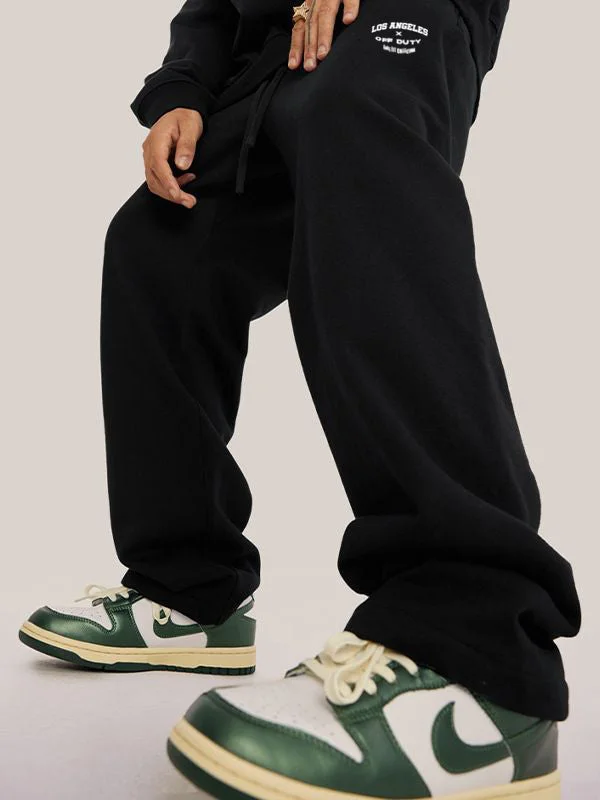 Plus Size Men's Fleece - Lined Thermal Sweatpants in Navy for Cold Winter DaysDrawstring Baggy Sweatpants