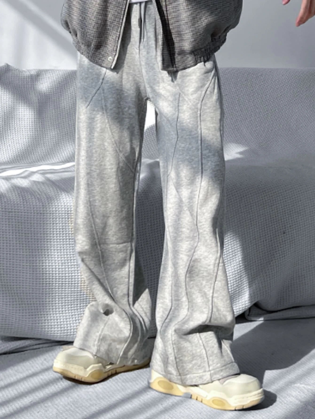 Men's Patch - Worked Sweatpants in Multicolor for a Unique and Fashion - Forward LookRefined Details Flare Sweatpants