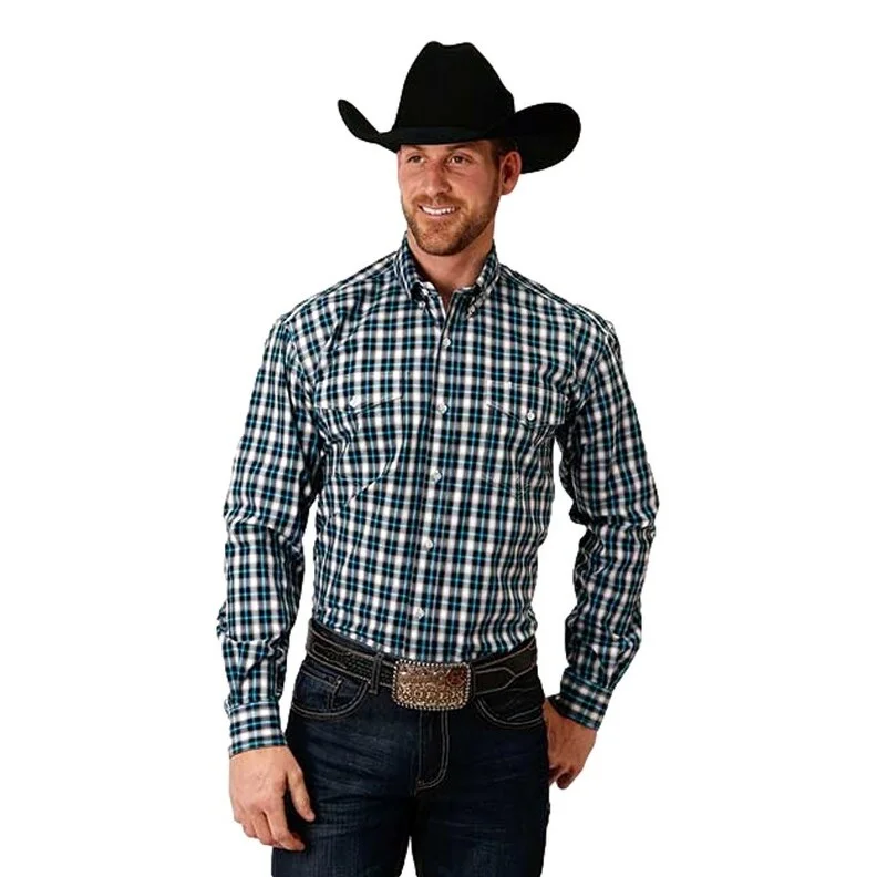 Men's Graphic - Printed Casual Shirts with Pop - Culture References for a Fun and Stylish LookRoper Western Shirt Mens L/S Ombre Plaid Black 03-001-0378-1031 BL