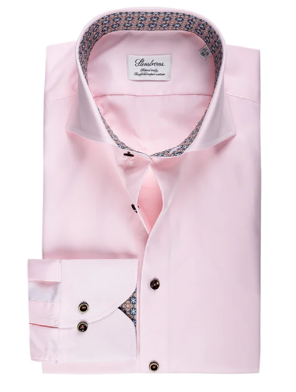 Men's Tailored Fit Checkered Casual Shirts in Multicolor for a Smart - Casual EnsemblePink Contrast Inlay Fitted Shirt