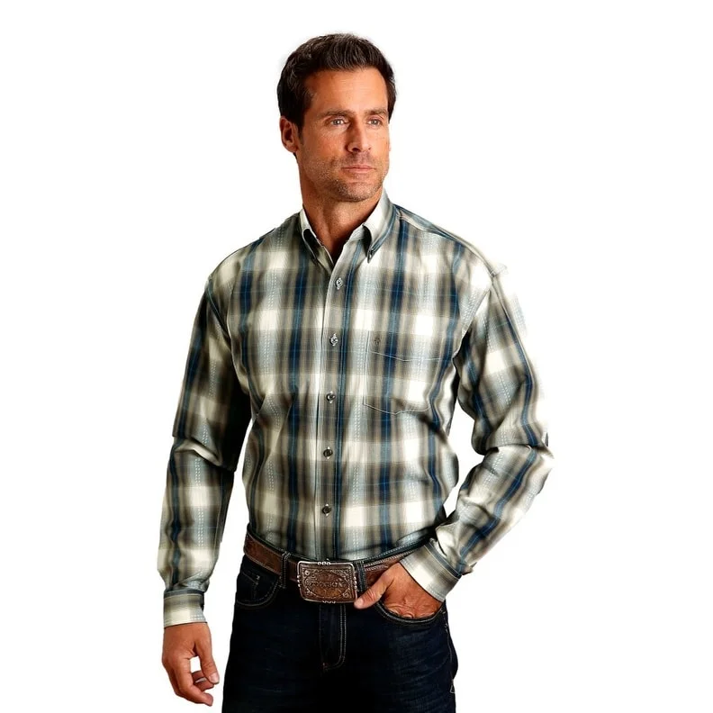 Men's Stretch - Fabric Casual Shirts in Navy Blue for a Comfortable and Flexible FitStetson Western Shirt Mens Long Sleeve Dyed Brown 11-001-0579-1061 BR