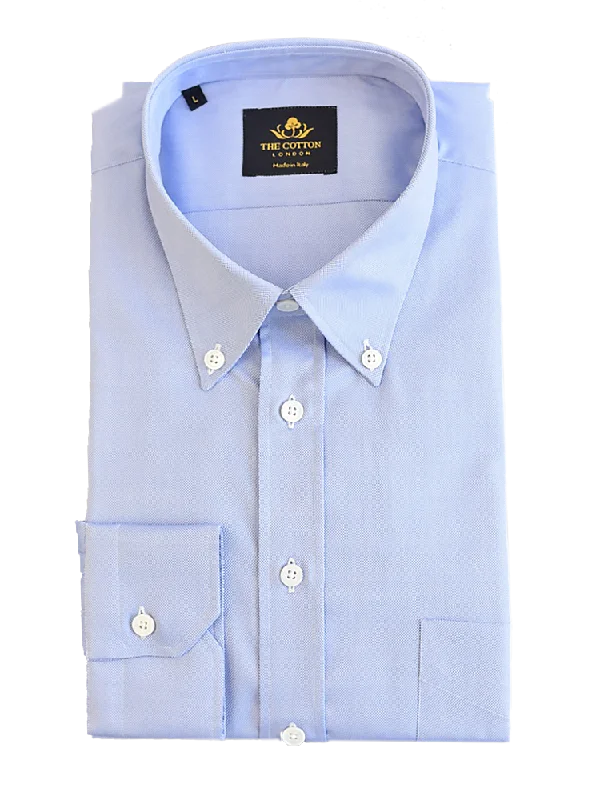 Men's Short - Sleeve Linen Casual Shirts in Light Khaki for a Breathable Summer OptionThomas Mason Royal Oxford Light Blue Shirt