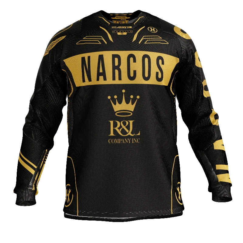 Men's Replica Hockey Jerseys of Star Players for Devoted Ice Hockey Supporters2024 Narcos Black/Gold Proline Jersey