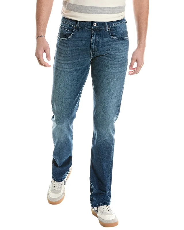 Men's High - Waisted Jeans in a Medium Wash for a Vintage - Style Revival7 For All Mankind Paxtyn TX Straight Jean