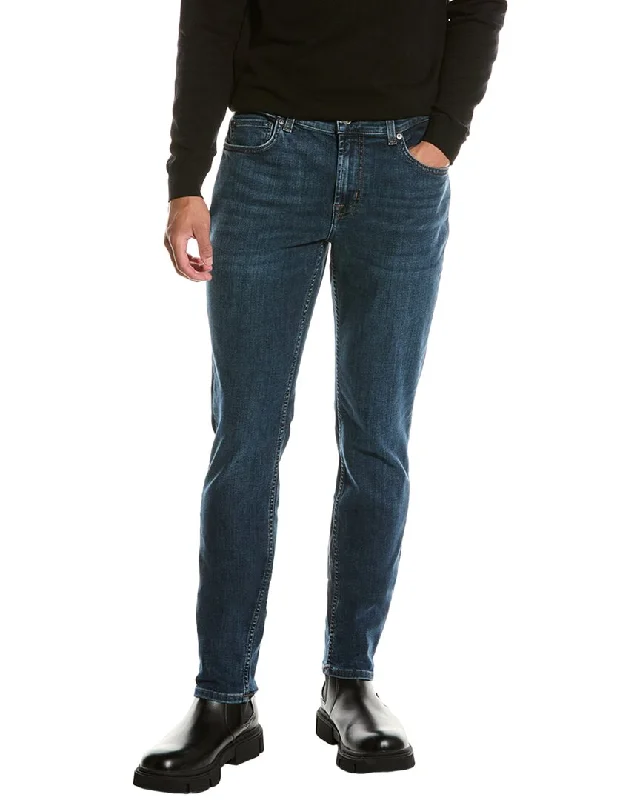 Men's High - Waisted Jeans in a Medium Wash for a Vintage - Style Revival7 For All Mankind Paxtyn Sah Slim Jean