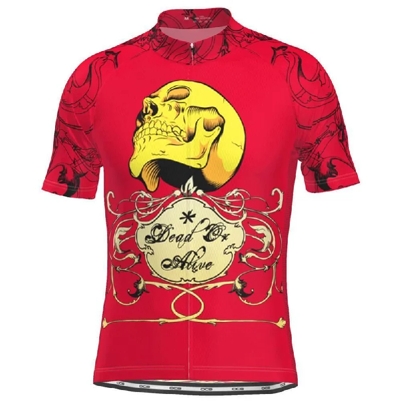 Men's Limited - Edition Cricket Jerseys Commemorating Historic Matches for Die - Hard Cricket LoversMen's Dead or Alive Red Skull Short Sleeve Cycling Jersey