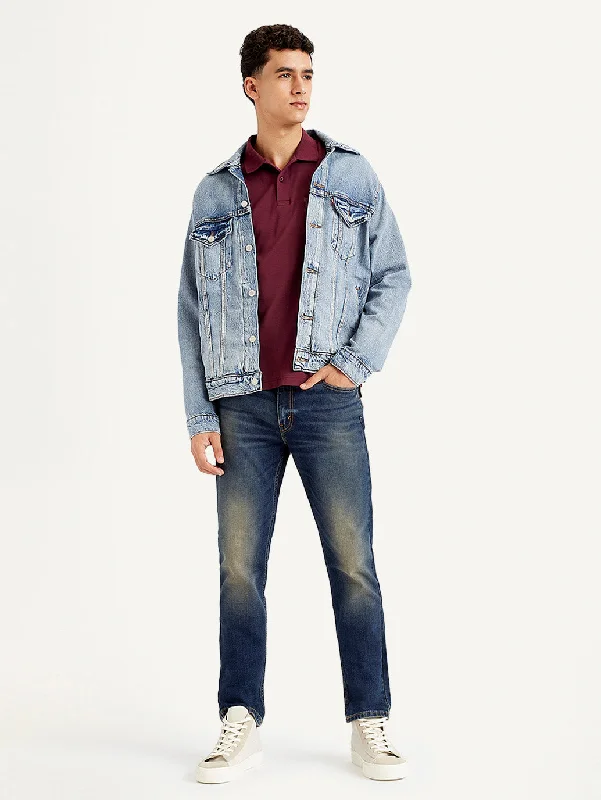 Men's Ripped Skinny Jeans in Acid Wash for an Edgy and Punk - Inspired StyleMen's 511 Slim Fit Navy Jeans