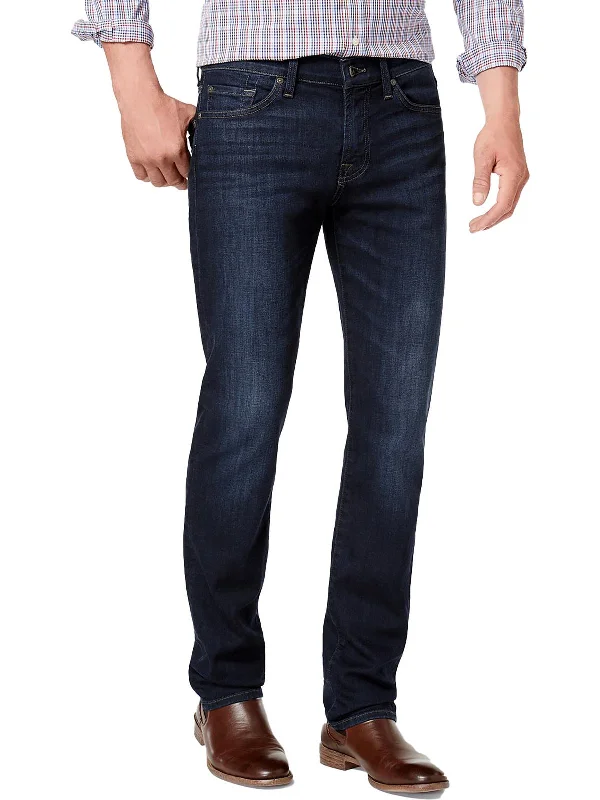 Men's Jeans with a Button - Fly for a Traditional and Classic AestheticMens Straight Slim Slim Jeans