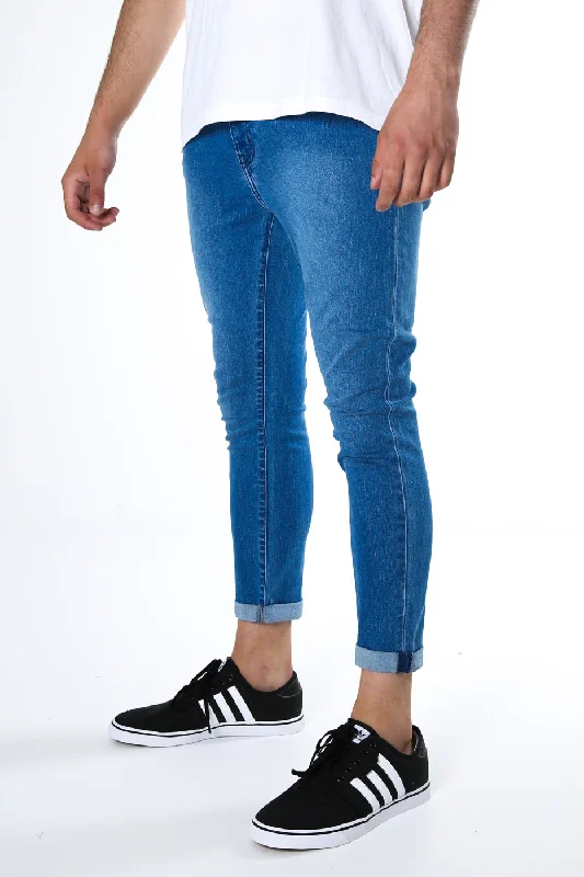 Men's Cargo Jeans with Multiple Pockets for a Practical and Outdoor - Friendly LookR1 Skinny Roller Jean Blue Steel