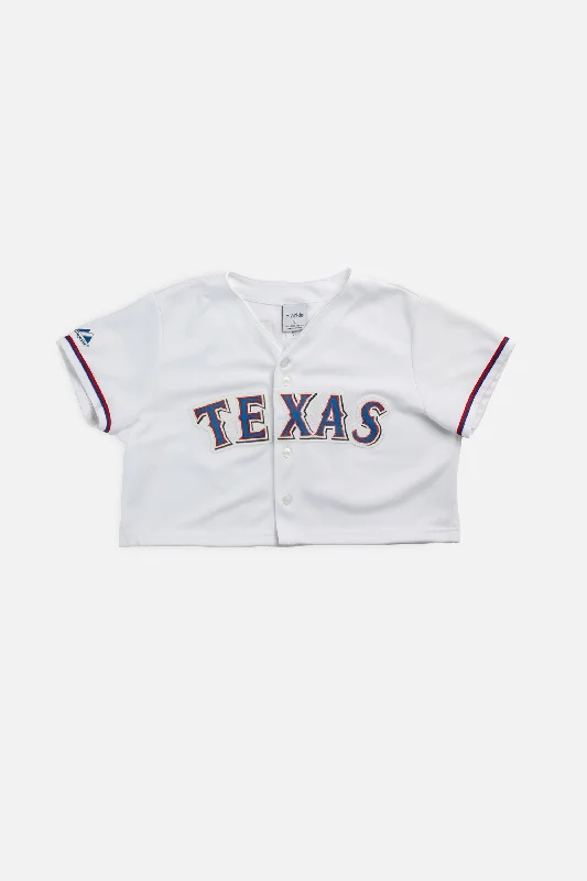 Men's Basketball Jerseys in Sleeveless Design for Enhanced Mobility on the CourtRework Crop Texas Rangers MLB Jersey - L