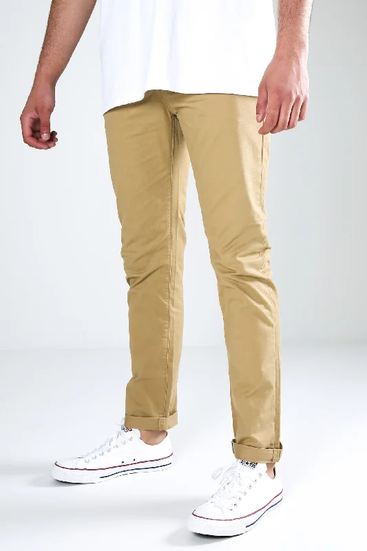 Men's Colored Jeans in Burgundy for a Bold and Fashion - Forward LookStretch Chino Light Camel