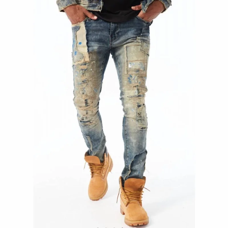 Men's High - Waisted Jeans in a Medium Wash for a Vintage - Style RevivalSean Washington Heights Denim In Desert Storm