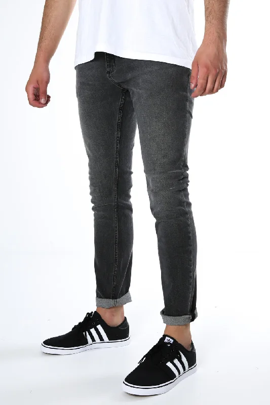 Men's Jeans with a Zip - Off Lower Leg for Convertible StyleStinger Jean Black Stone