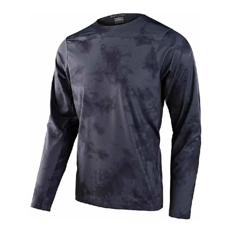 Men's Breathable Polyester Running Jerseys in Bright Neon Colors for High - Visibility WorkoutsSkyline LS Chill Jersey Tie Dye Charcoal