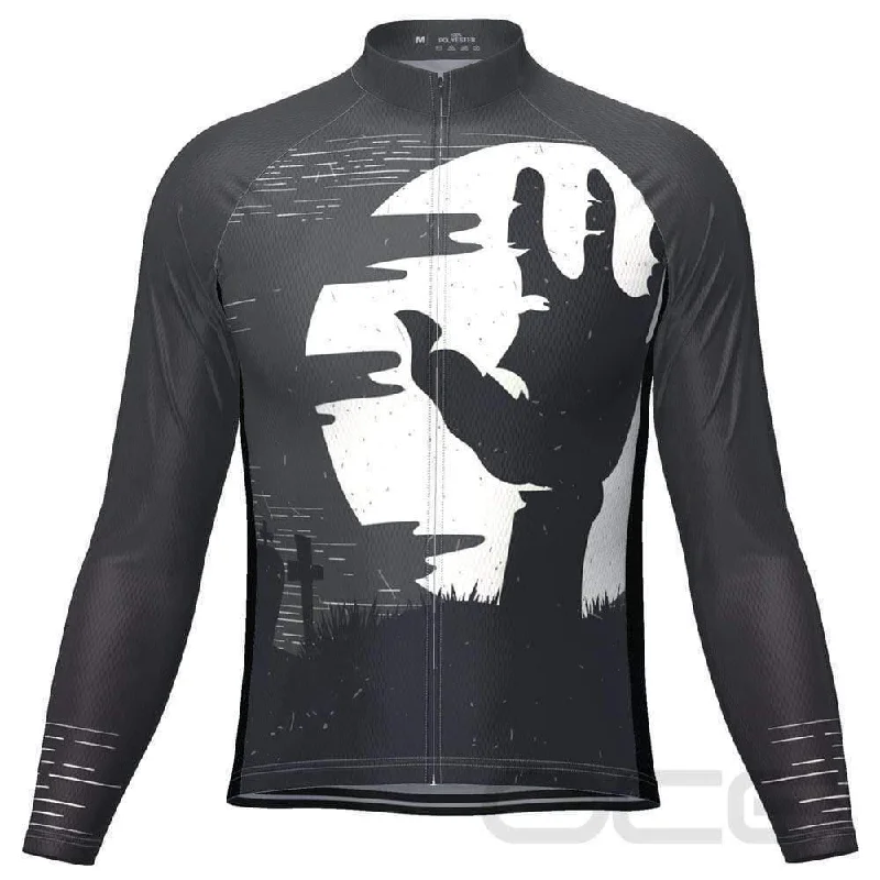 Men's Retro Hockey Jerseys with Classic Stripes and Logos for a Nostalgic Hockey AestheticThe Hand of Death Long Sleeve Cycling Jersey