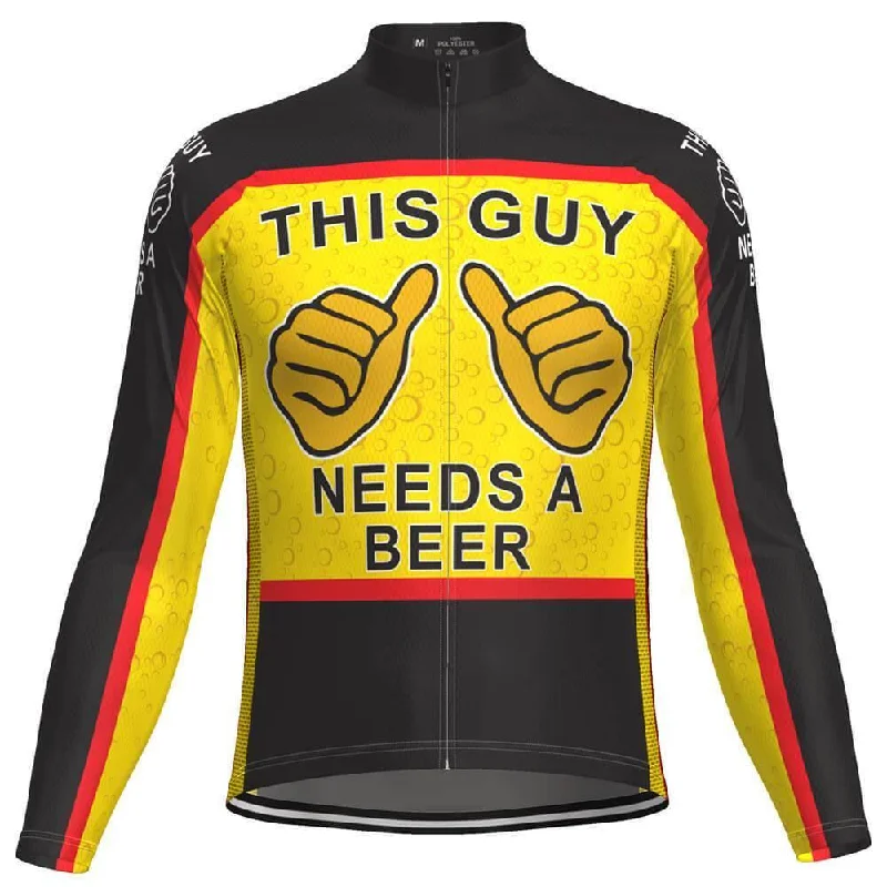 Men's Football Jerseys with Embroidered Club Badges for a Premium and Authentic AppealThis Guy Needs a Beer Long Sleeve Cycling Jersey