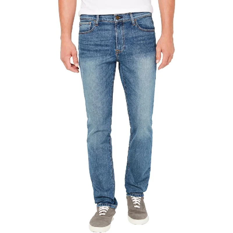 Men's Jeans with a Cargo - Inspired Knee Pocket for Extra StorageTommy Hilfiger Mens Stretch Denim Straight Leg Jeans