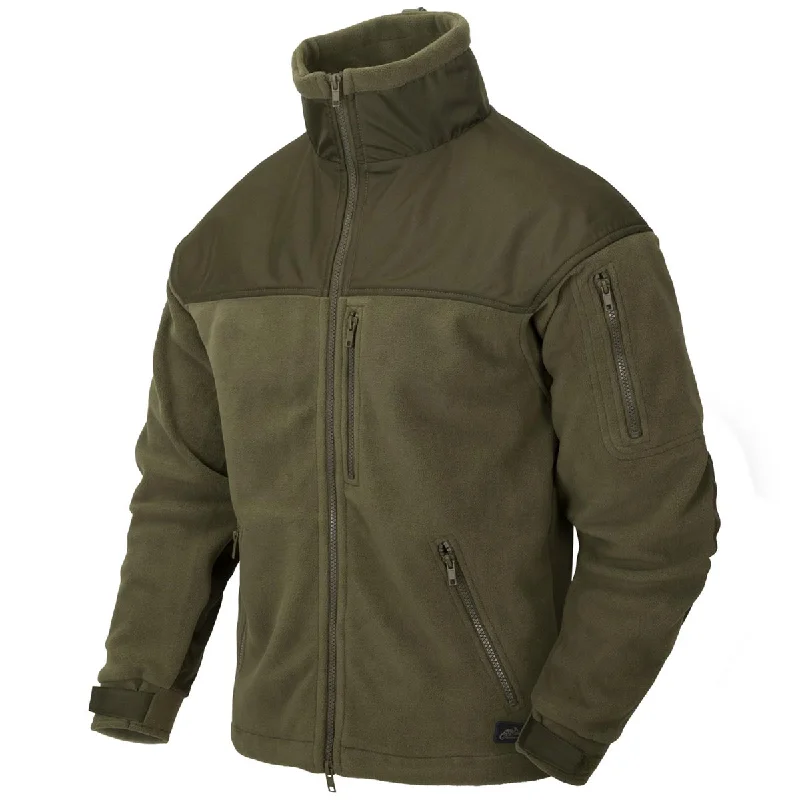 Men fleece zip - up hoodies for outdoor adventuresHelikon Classic Army Fleece Jacket Olive Green