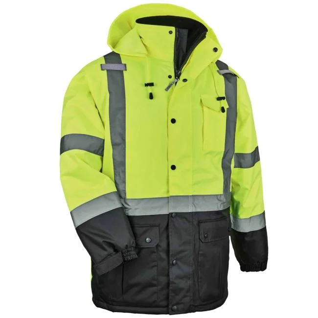 Men fleece - backed windbreakers for windy daysHi-Vis Winter Jacket Quilted Parka - Type R, Class 3