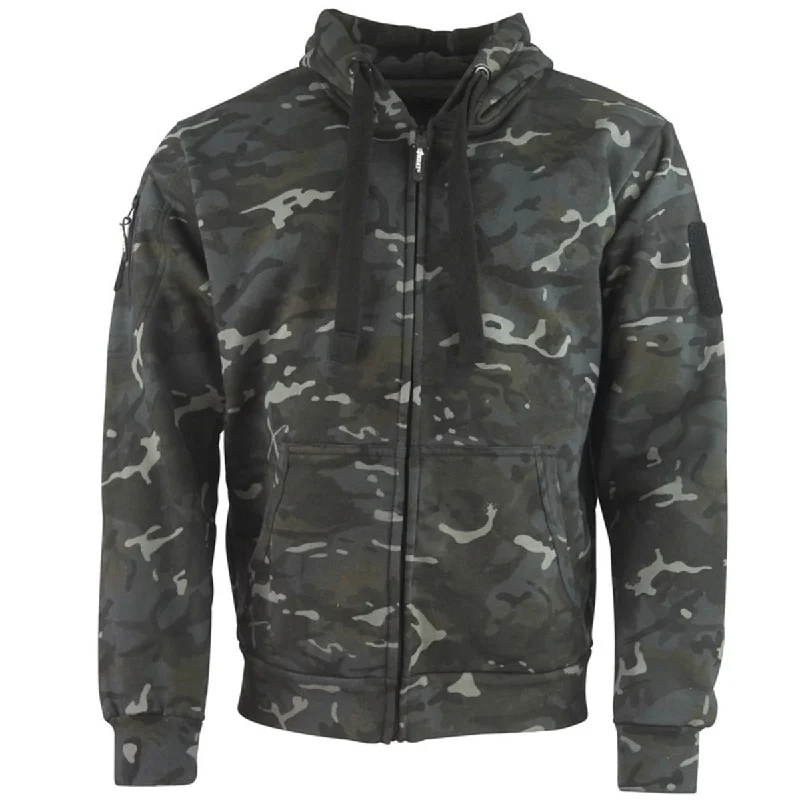 Men fleece - filled down vests for lightweight warmthKombat Spec-Ops Zipped Hoodie BTP Black Camo