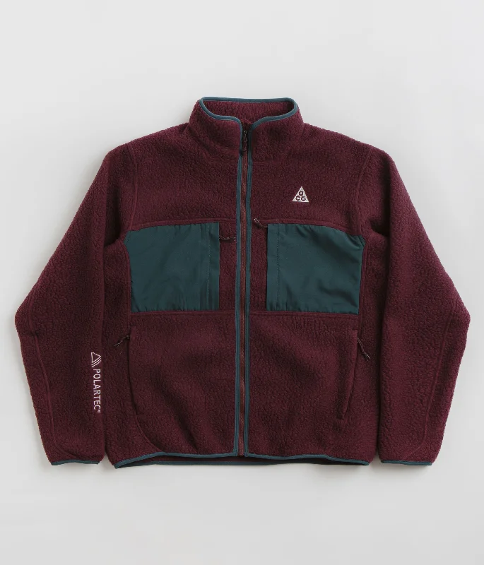 Men fleece - filled down vests for lightweight warmthNike ACG Arctic Wolf Full Zip Fleece - Night Maroon / Deep Jungle / Summit White