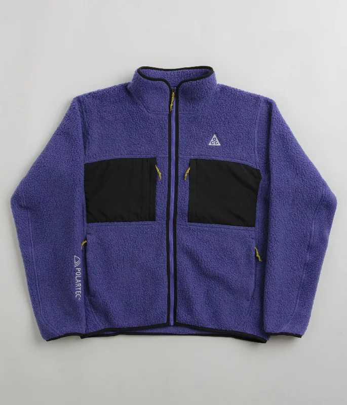 Men fleece - trimmed parkas for extreme cold conditionsNike ACG Arctic Wolf Full Zip Fleece - Persian Violet / Black / Summit White