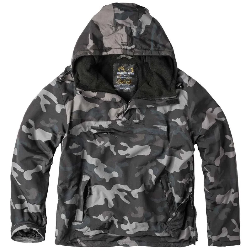 Men fleece - trimmed flannel shirts for a rustic charmSurplus Windbreaker Jacket Black Camo