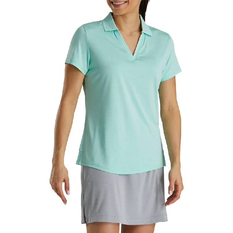 Men's vintage - inspired retro polo shirts with unique patternsFootJoy Open Placket Spacedye Short Sleeve Golf Polo 2021 Women