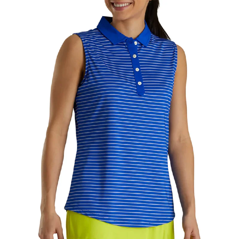 Men's lightweight performance polo shirts for tennis matchesFootJoy Sleeveless Pinstripe Shirt Golf Polo 2021 Women