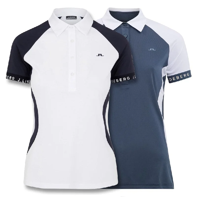 Men's two - tone stripe polo shirts with a preppy styleJ.Lindeberg Behati FW Golf Polo 2021 Women