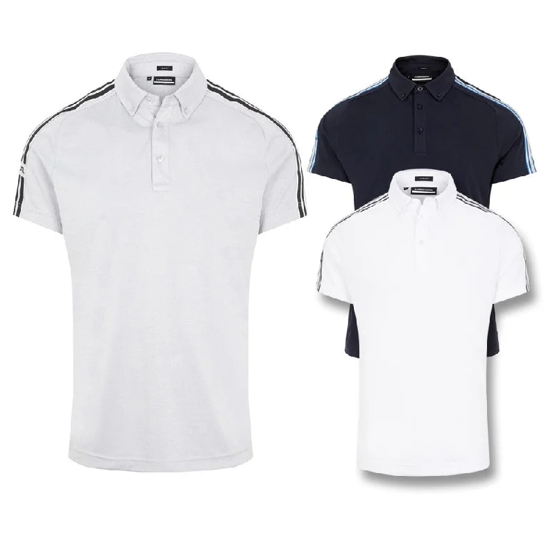 Men's two - tone stripe polo shirts with a preppy styleJ.Lindeberg Louis Slim Fit Golf Polo 2020