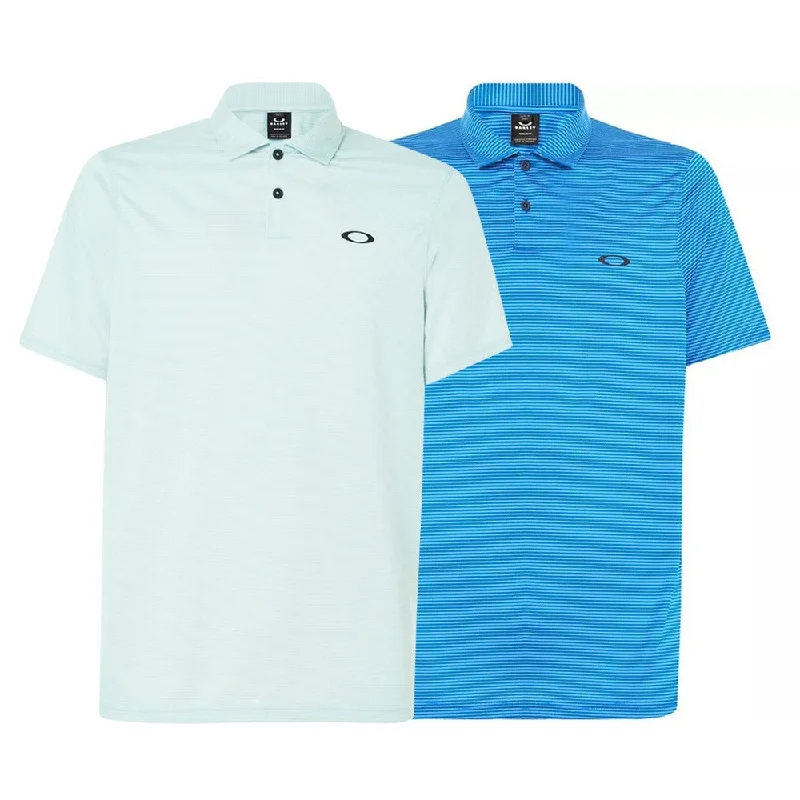 Men's ribbed cuffs and hem polo shirts for a textured lookOakley Blended Stripe Golf Polo 2021