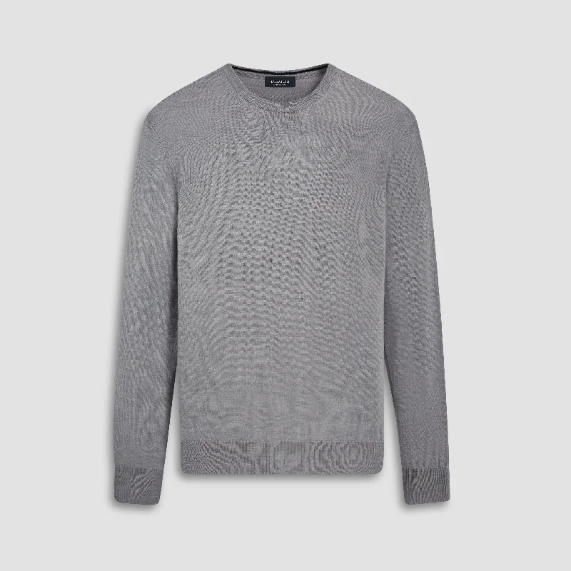 Men's Cable - Knit Sweater Dress in Gray for a Unique and Comfortable One - Piece OptionSuper Merino Solid Crew Neck Sweater