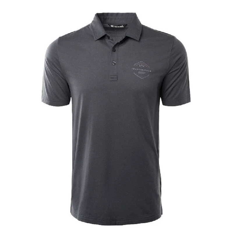 Men's jacquard woven polo shirts with intricate designsTravisMathew Bar Menu Golf Polo 2021