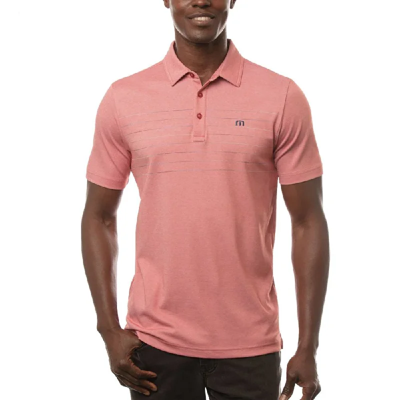 Men's slim fit short sleeve polo shirts with contrast collarsTravisMathew Seas The Day Golf Polo 2021