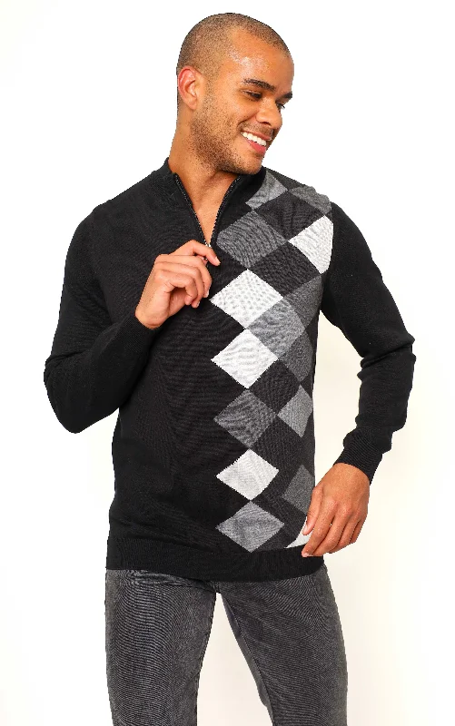 Regular Fit Men's Heathered Knit Sweater in Charcoal for a Laid - Back Weekend LookVellapais Toria Quarter Zip Sweater