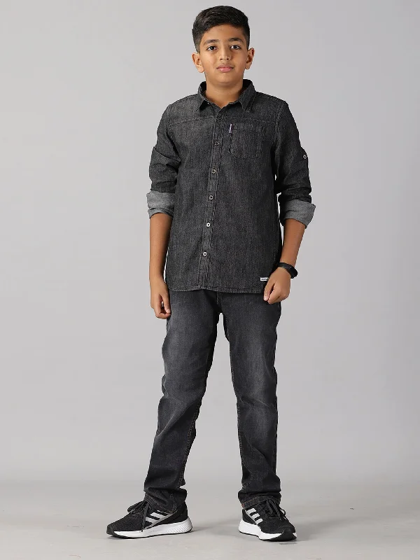 Boys Full Sleeve Denim Shirts & Denim Pant Set