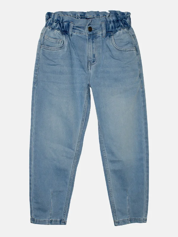 Girls Paper Bag Jeans Pant