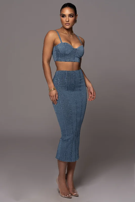 NAT & LIV x JLUXLABEL Denim Eliana Skirt Set