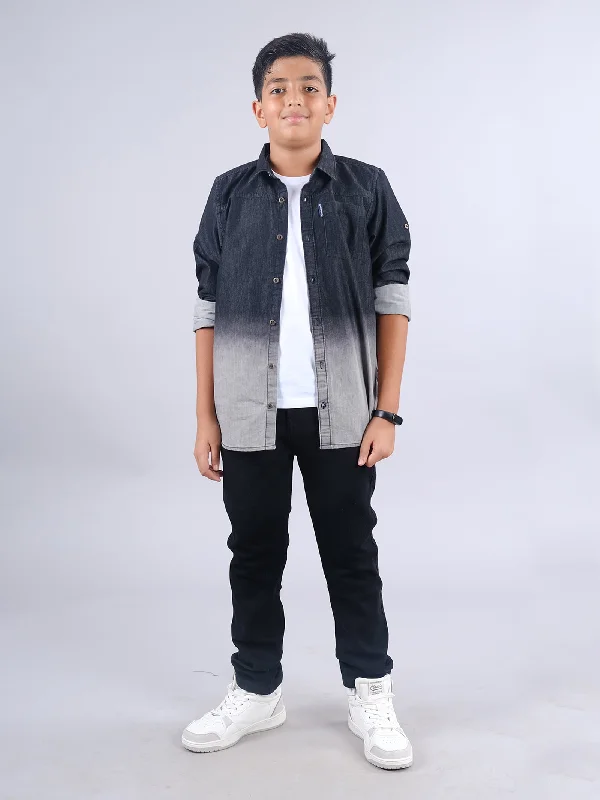 Boys Full Sleeve Denim Shirt & Denim Pant Set