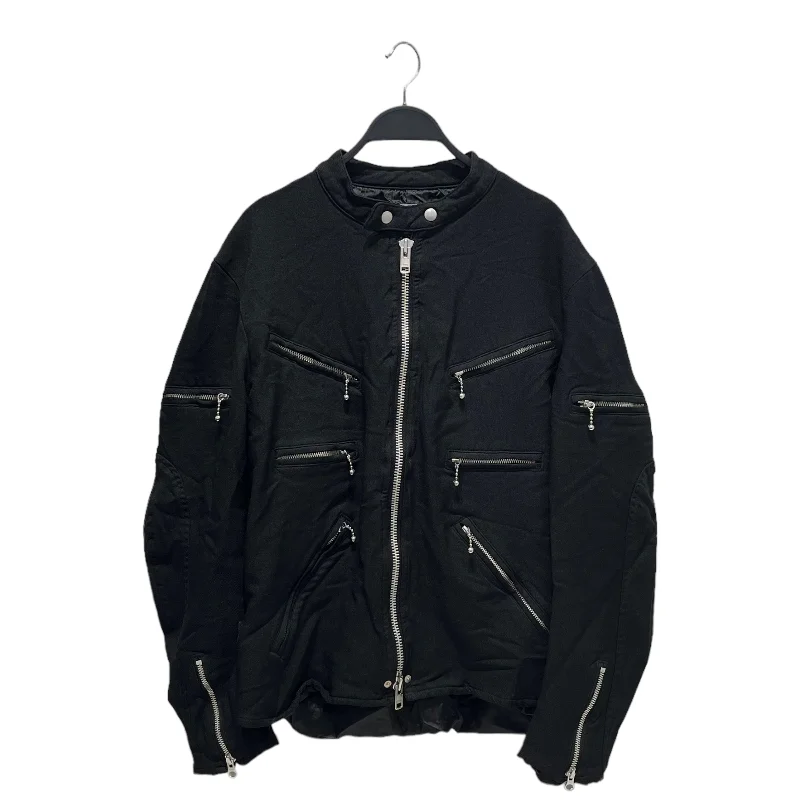 Men coats with a contrasting trim for a fashion - forward aestheticJUNYA WATANABE COMME des GARCONS MAN/Riders Jkt (S)/L/Black/Polyester/WL-J028/WL-J028