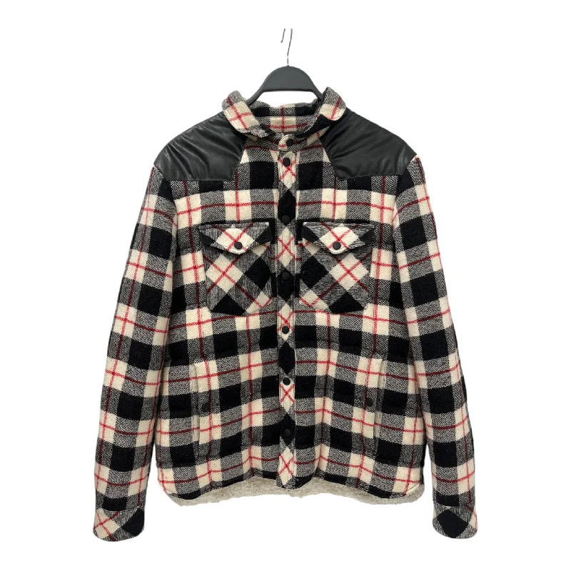 Men coats made from recycled materials for an eco - friendly choiceMONCLER/Jacket/L/Wool/GRY/Plaid/PLAID GELT JACKET